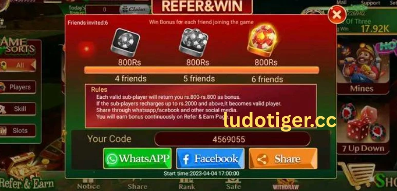 refer a friend and get rewards and bonuses in ludotiger